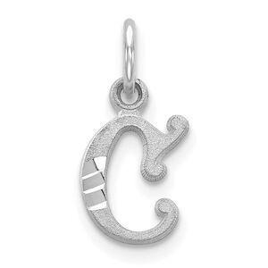 14k White Gold, Isabelle Collection, Mini Letter C Initial Charm